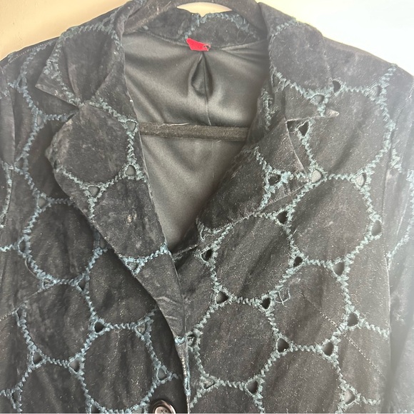 Just in Time Vintage Y2K Black Whimsical Fairy Gothic Grunge Woven Long Coat M - Picture 6 of 16